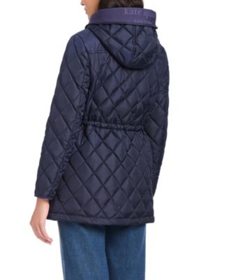 Women's Diamond Quilted Anorak Jacket With Hood