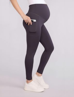 Women's Over the Belly Side Pocket Active Maternity Leggings - Motherhood Maternity