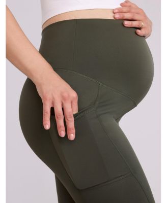 Women's Over the Belly Side Pocket Active Maternity Leggings - Motherhood Maternity