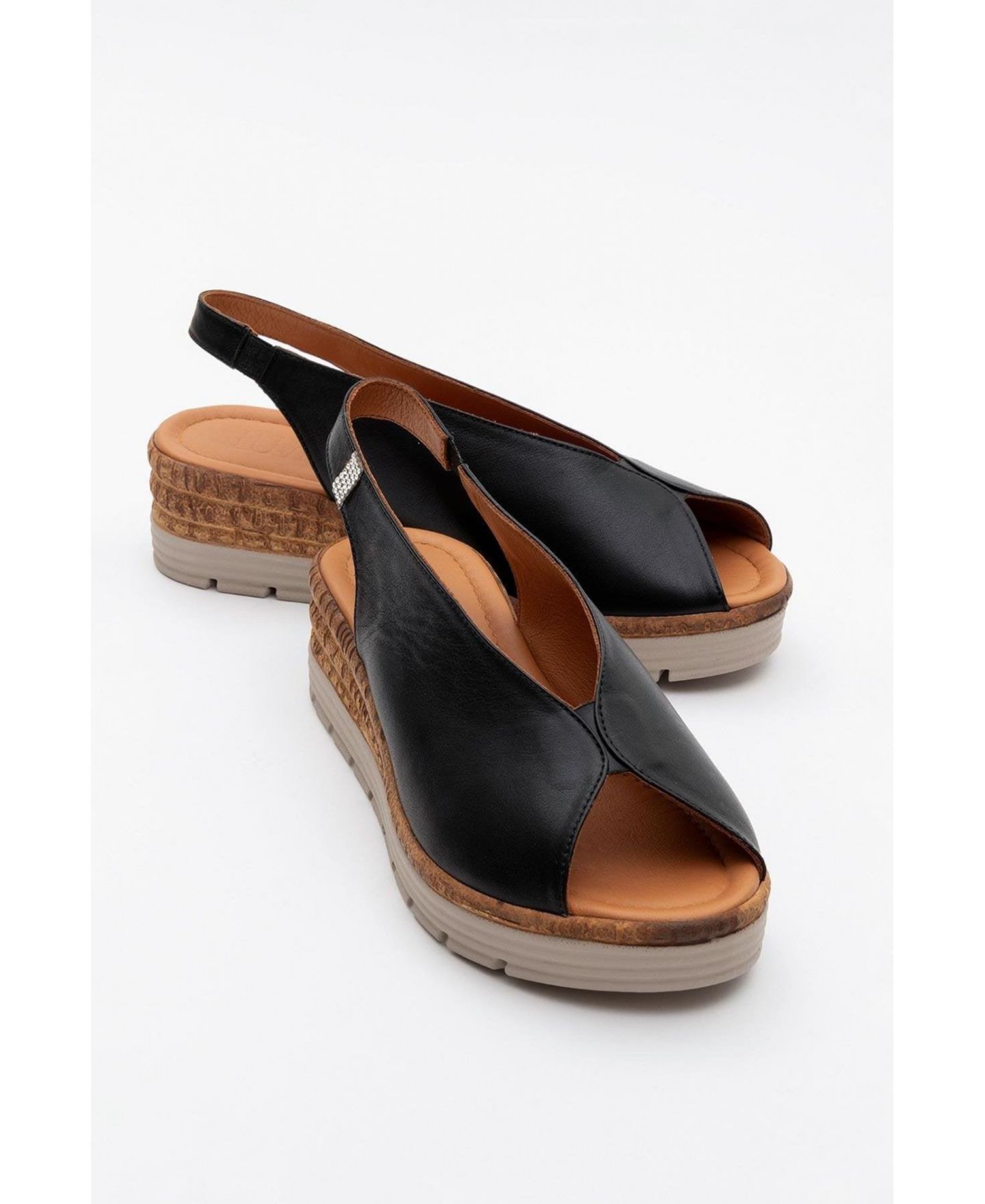 Женские сандалии Forever & Always Shoes Blom Leather Platform Sandal (Women), цвет: Чёрный кожаный — фото 1