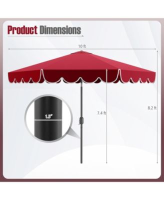 10 Feet Patio Umbrella Outdoor Market Umbrella with Crank Tilt Adjustment