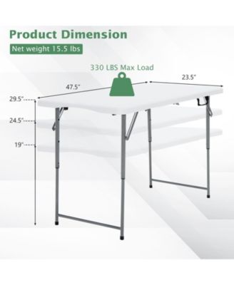 3-Level Height Adjustable Folding Table for Versatile Use