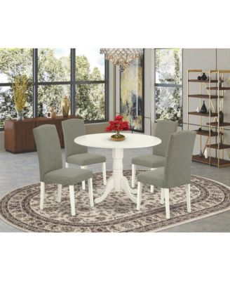 Five-piece Wood Linen Dining Room Set