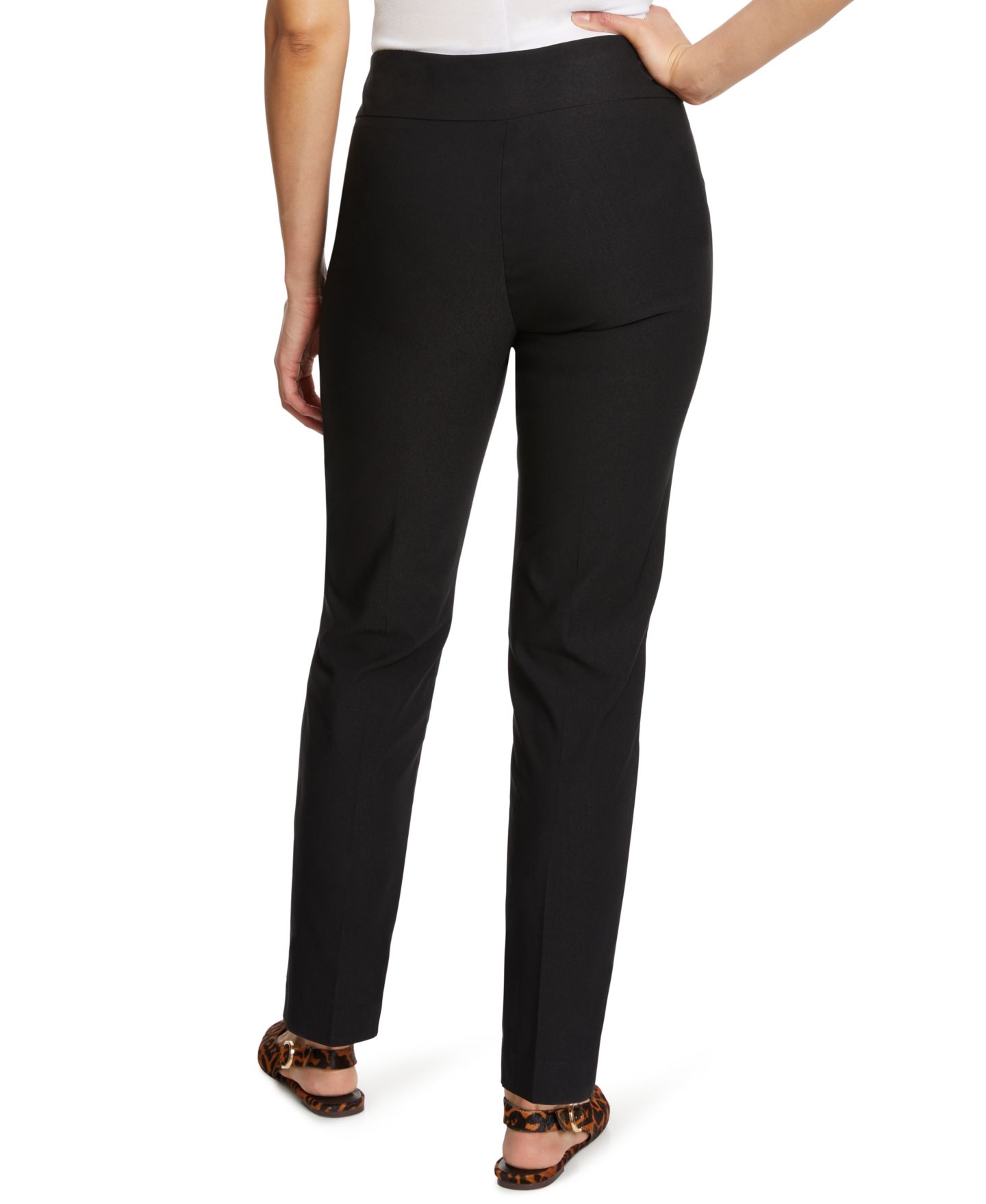 Женские брюки Gloria Vanderbilt Tummy-Control Pull-On Slim Trousers, in Regular, Short & Long, цвет: Чёрный — фото 4