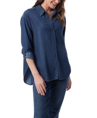 Gloria Vanderbilt - Women's Amanda Roll-Tab-Sleeve Button-Front Shirt