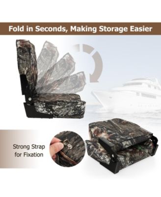 2-Piece Folding Boat Seat Set with Sponge Padding - Camouflage