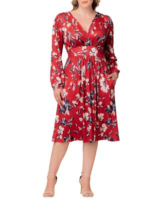 Plus Size Diana Long Sleeve Midi Dress