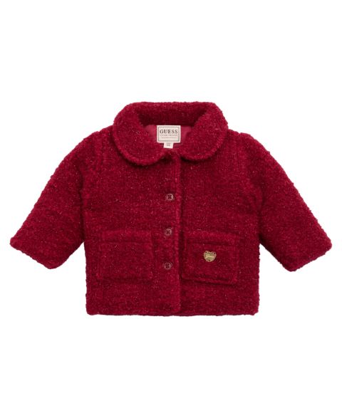 Пальто GUESS Baby Girls Lurex Sherpa Padded, цвет: Красный