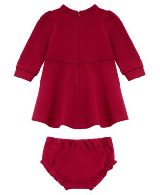 Baby Girls 2-Piece Ponte Long Sleeve Dress and Bloomer Set