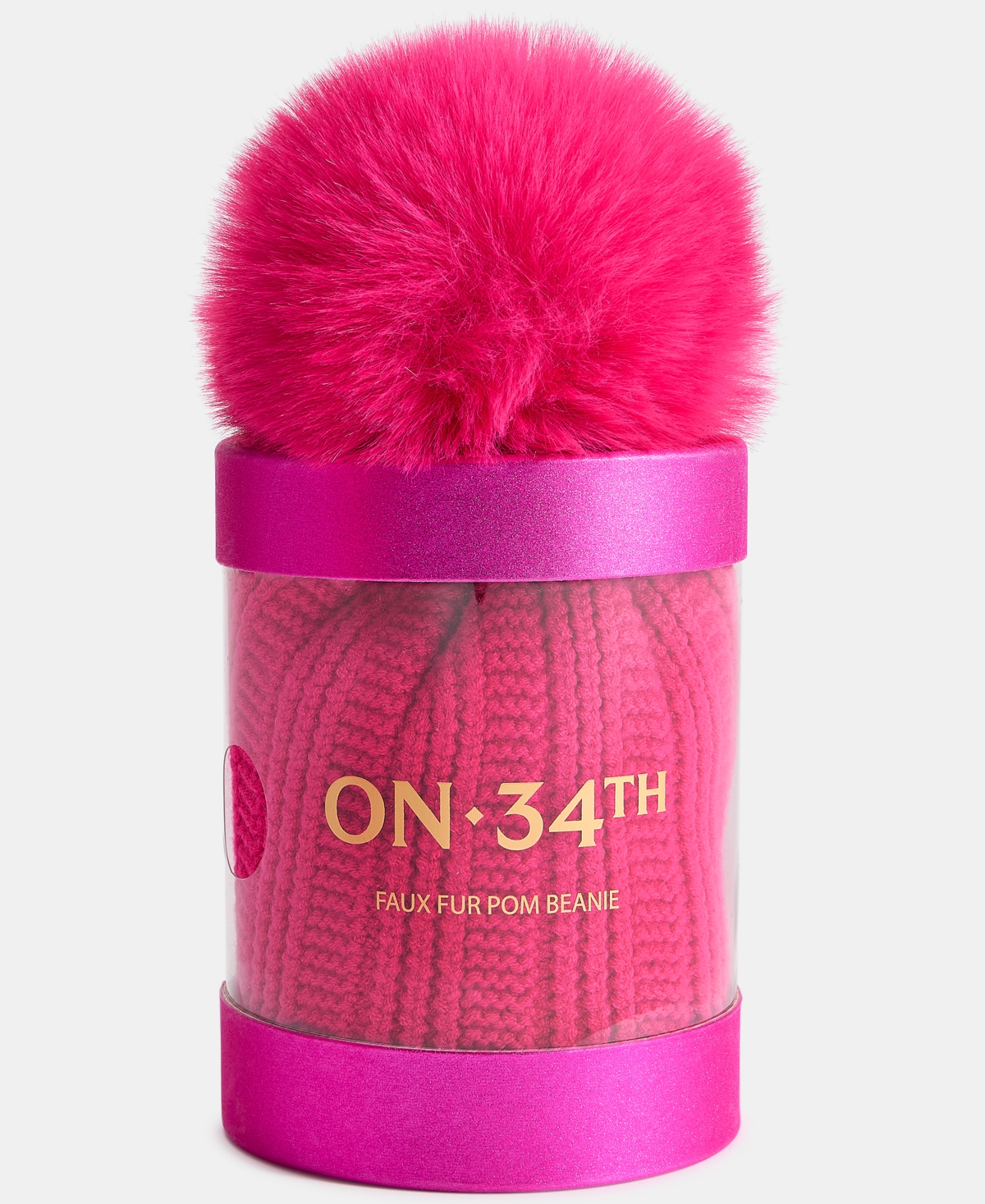 On 34th Boxed Rib-knit Beanie, Macy's Exclusive In Pink