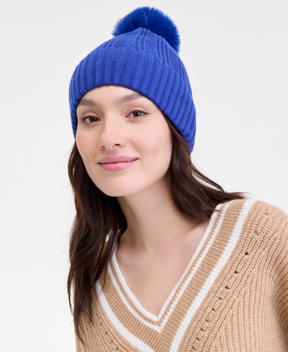 On 34th Boxed Rib-knit Beanie, Macy's Exclusive In Blue