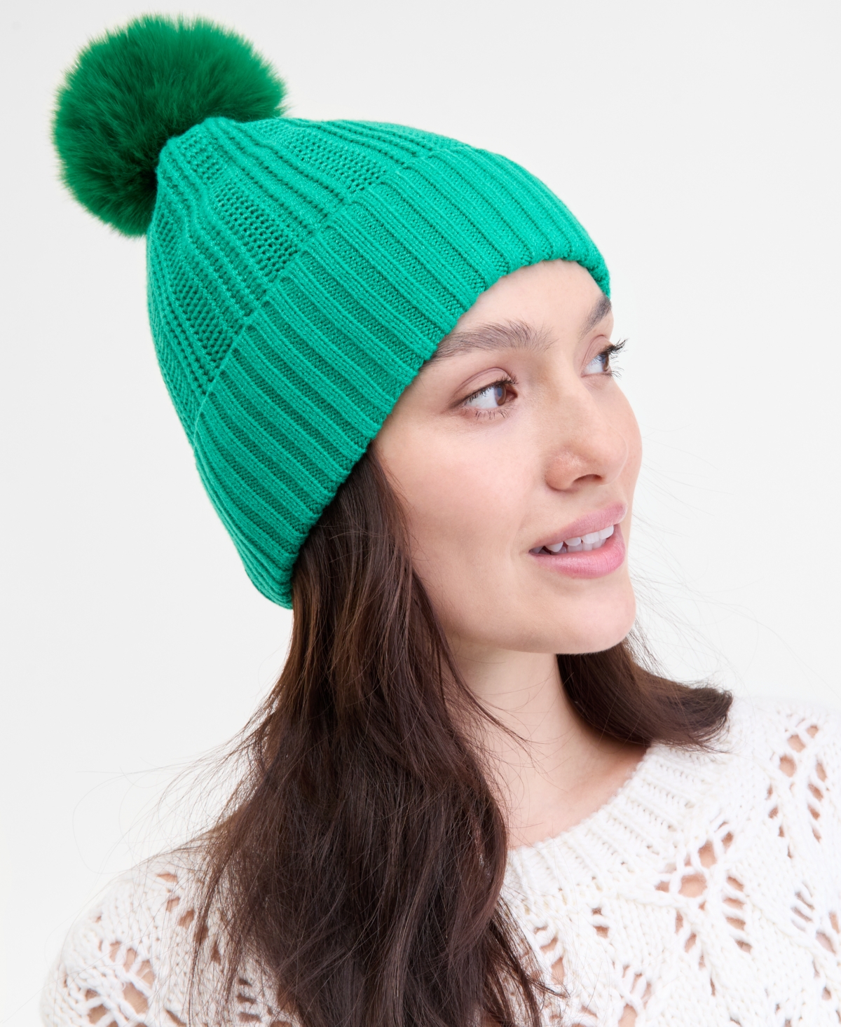 On 34th Boxed Rib-knit Beanie, Macy's Exclusive In Green