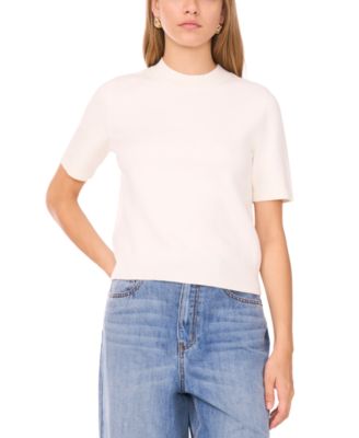 Saddle Short Sleeve Crewneck Sweater