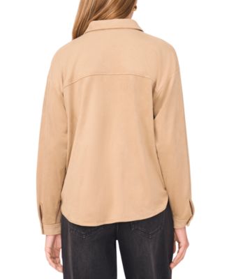 Women's Long Sleeve Suede Shirt