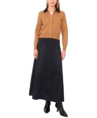 Women's Long Sleeve Button Up Collar Jacket