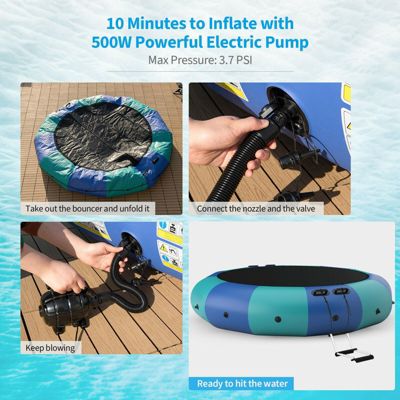 15 Feet Inflatable Splash Padded Water Bouncer Trampoline
