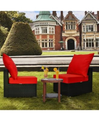 2PCS Deep Seat Chair Cushion Pads Set Indoor/Outdoor w/ Rope Belts