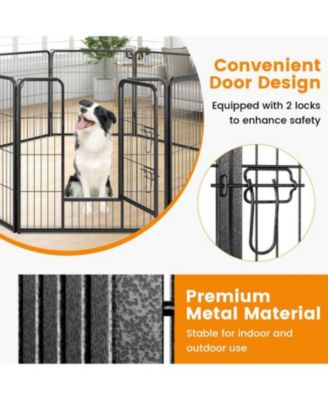 8-Panel 32 Inch Height Pet Fence for Indoor and Outdoor Use