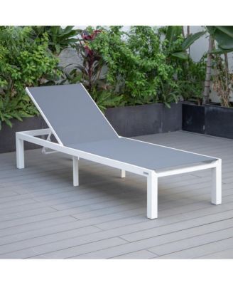 Marlin Patio Chaise Lounge Chair With White Aluminum Frame