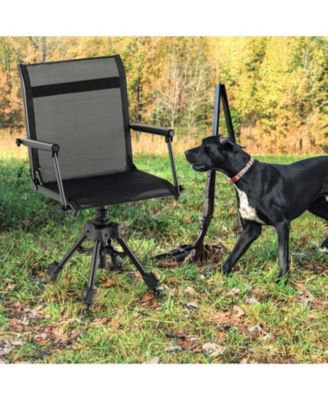 Folding Swivel Patio Chair with 4 Adjustable Legs