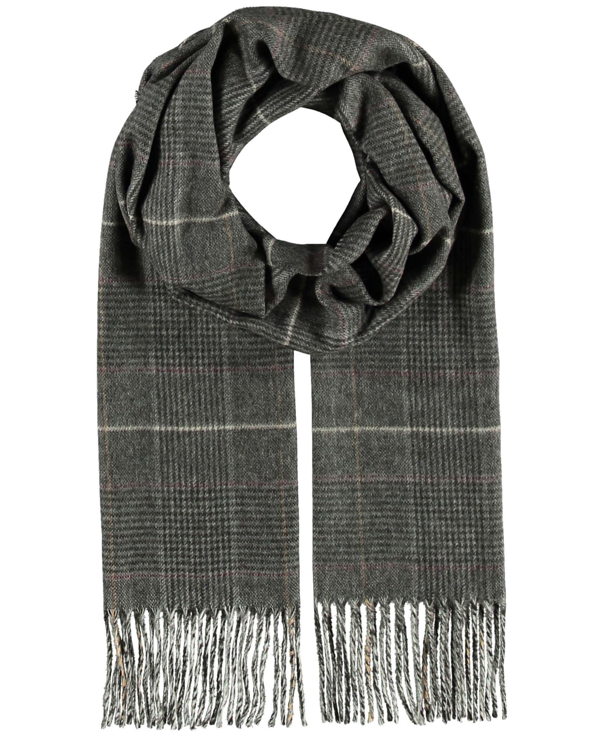 V Fraas Men's Prince Of Wales Plaid Scarf In Gray