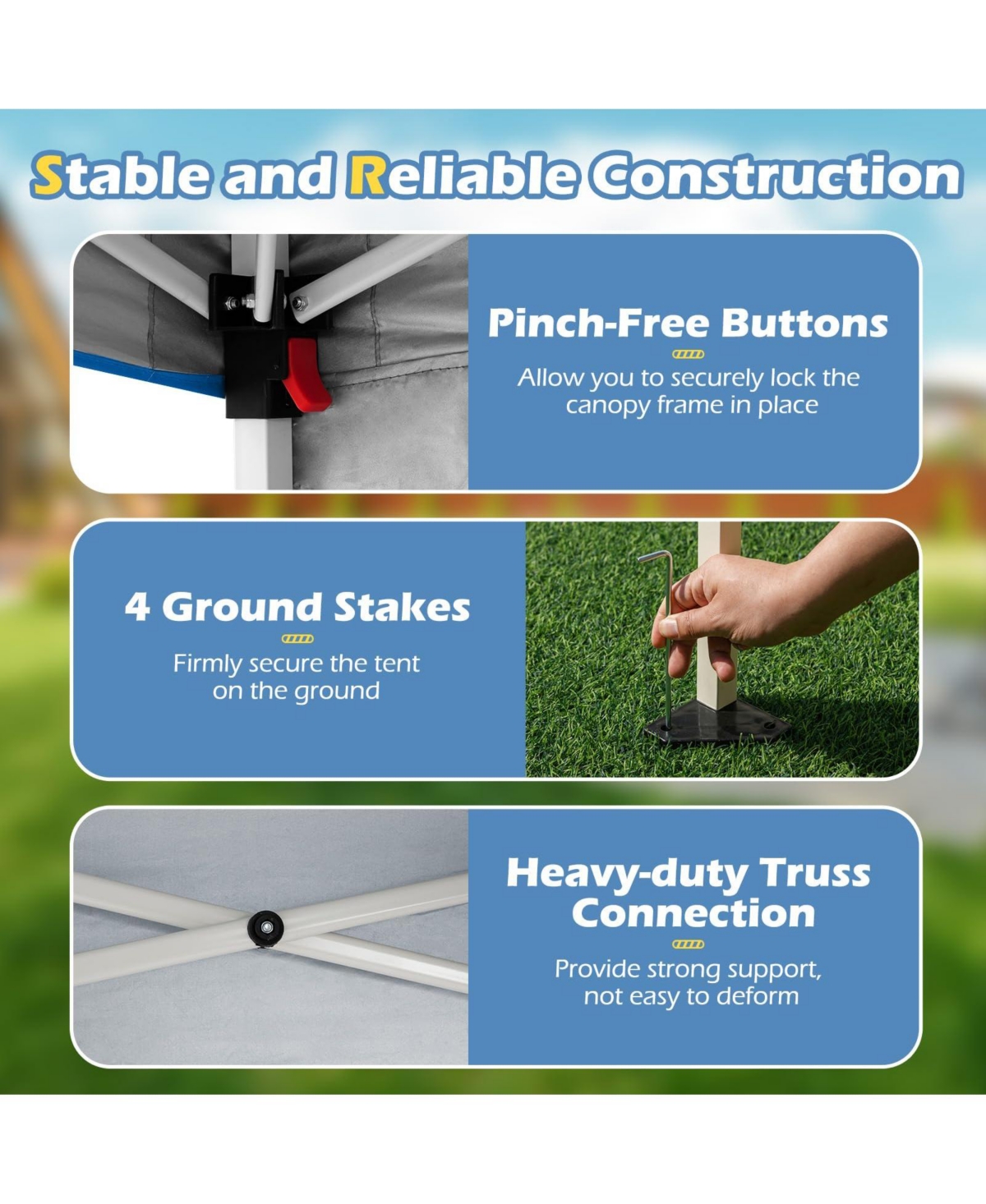 8 X 8 Feet Pop up Canopy Tent with 1 Sidewall and Portable Backpack