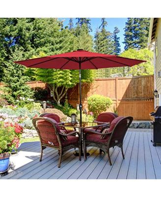 10 Feet Outdoor Patio umbrella with Bright Solar LED Lights