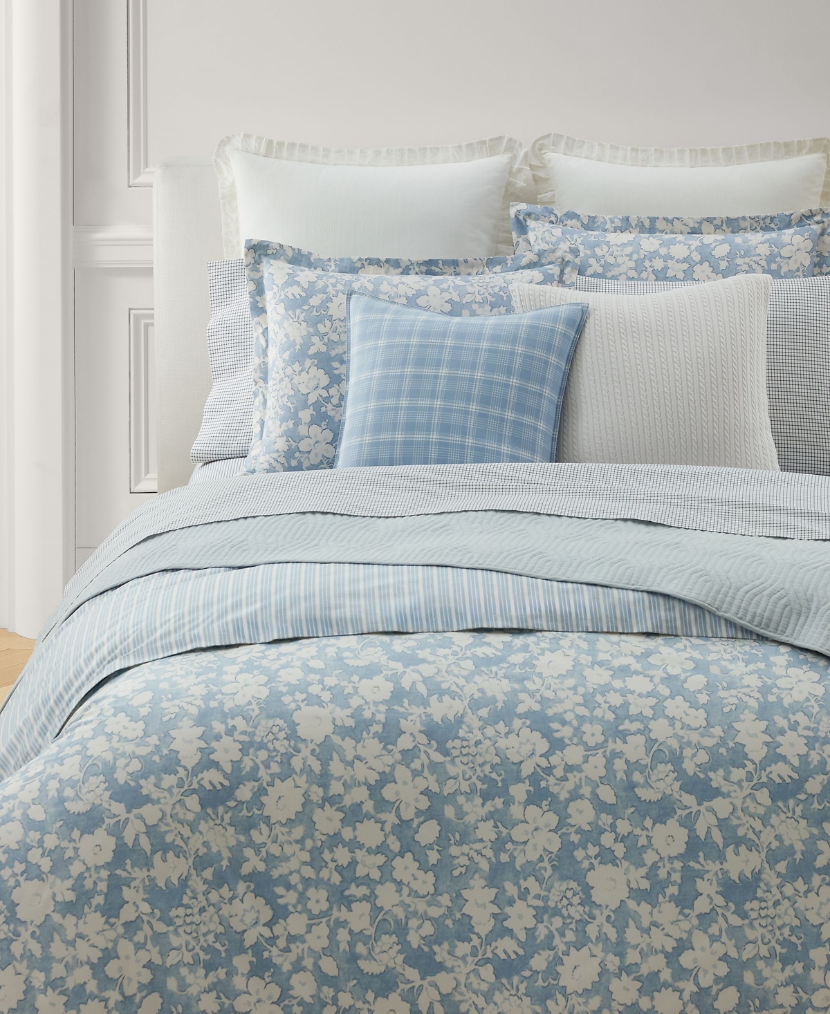 Ralph Lauren Heather Reversible 3-pc. Comforter Set, Full/queen In Blue