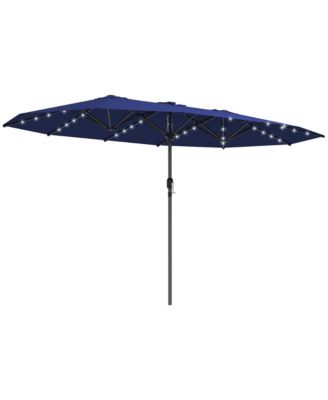 Double-Sided Sun Umbrella, Garden Parasol with Light