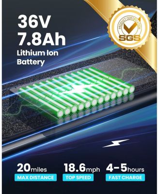 Electric Scooter with Seat, 550W Motor, 18.6MPH, 20 Miles Range, Large Storage Basket