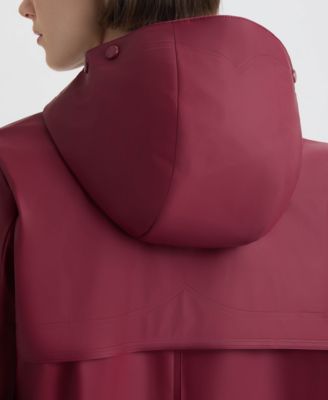 Women's Hooded Rubberized Waterproof Rain Coat