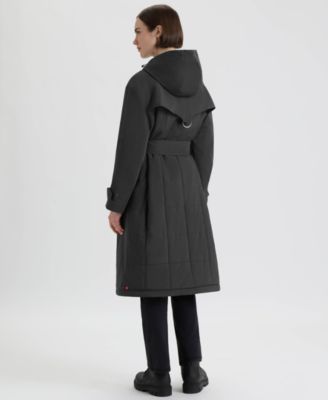 Women's Hooded Belt Trench Coat