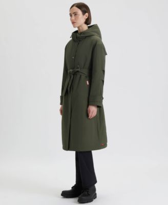 Women's Hooded Belt Trench Coat