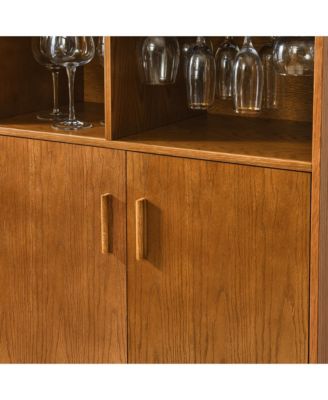 CASAINC 31.5" Cabinet with Wine Glass Holder & Wine Rack & Adjustable Shelf