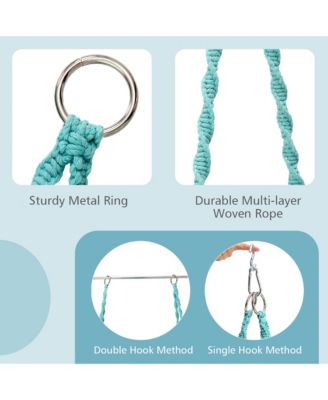 Hammock Swing Chair with Cushion Hanging Hardware Kit Indoor Outdoor