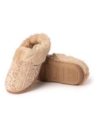 Womens Claire Cable Knit Chenille Clog House Slipper