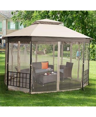 10 x 12  Octagonal Patio Gazebo with Mosquito Net