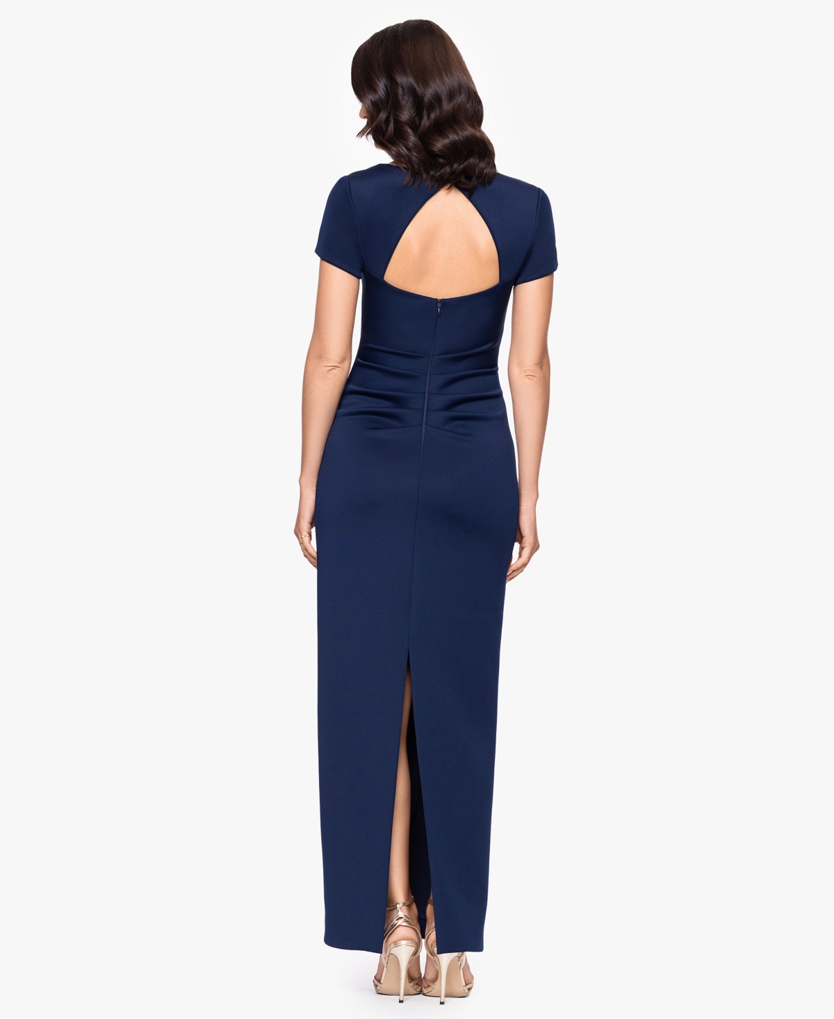 Betsy & Adam Women's Scuba Square Neck Open Back Dress