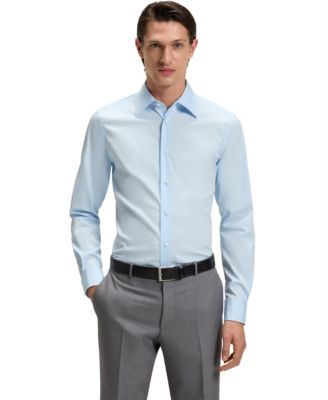 Hugo Boss - Men's Cotton-Blend Stretch Poplin Slim-Fit Dress Shirt