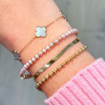 Mini Herringbone Bracelet 14K Yellow Gold - 3 millimeters - 10 inches