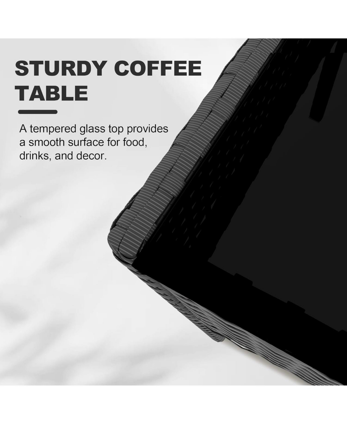 Gaomon 4 Piece Brown/Black Weather-Resistant Rattan Patio Furniture Set, Deck Chairs & Wicker Combo for Garden & Lawn