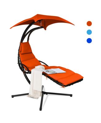 Patio Hammock Swing Chair Hanging Chaise w/ Cushion Pillow Canopy