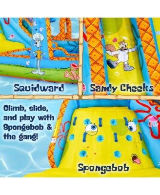 SpongeBob Mega Climb N  Go Inflatable Water Slide with Climbing Wall, 2 Slides & More