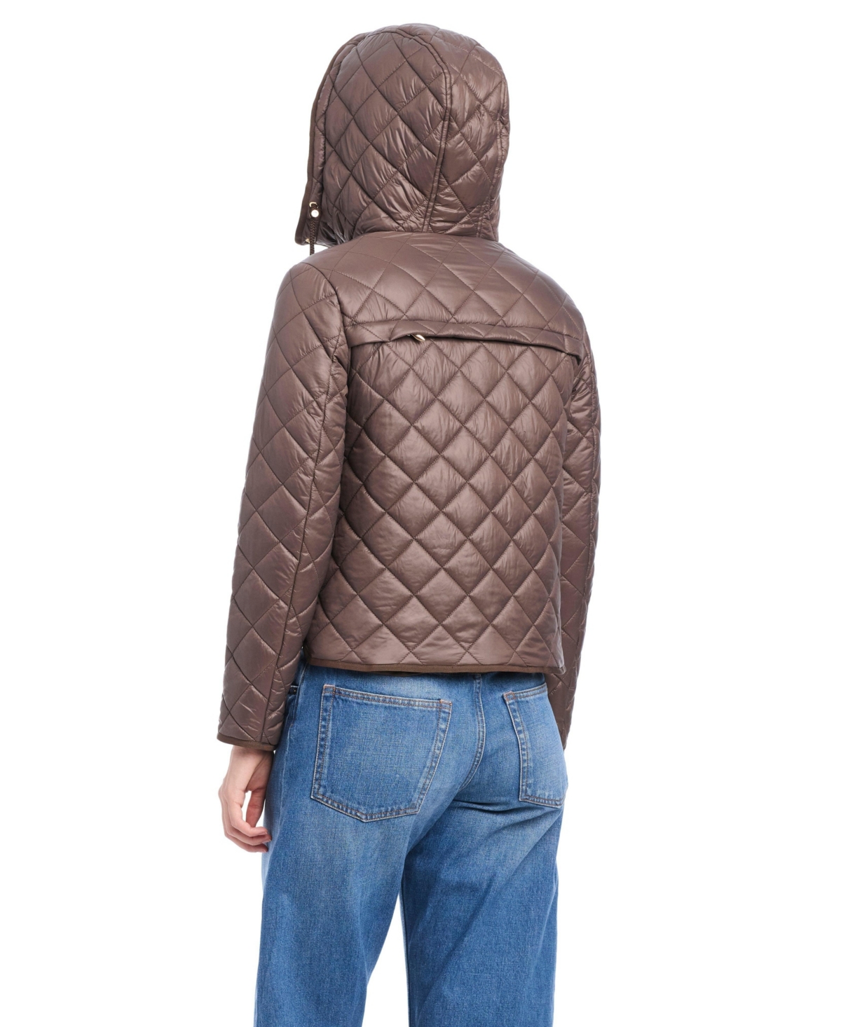 Kate Spade New York Hooded Quilted Packable Jacket In Brown