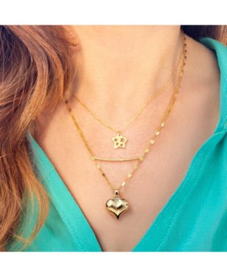 Cutout Star Link Necklace 14K Gold