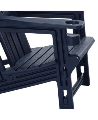 Outdoor HDPE Adirondack Chairs With Connecting Table Tray (Set of 2)
