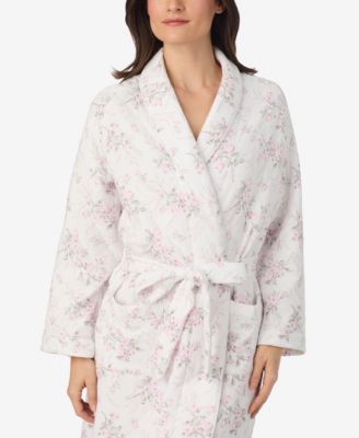 Women's Long Sleeve Diamond Quilt Ballet Wrap Robe