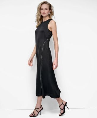 Women's Sleeveless Crew Neck Fit & Flare Dress