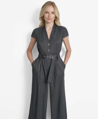 Women's Cap Sleeve V-Neck Jumpsuit