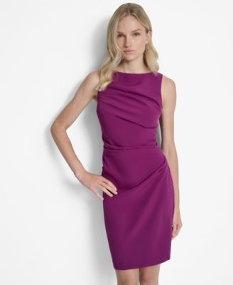 Women's Sleeveless Boat Neck Sheath Dress